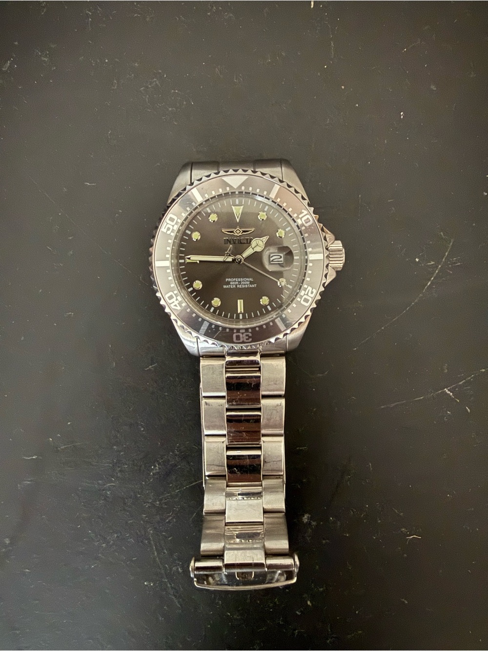 Invicta Silver Stainless Steel Watch with Grey Dial